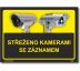 Střeženo kamerami se záznamem černo/žlutá verze Plast 2 mm 200 × 150 mm